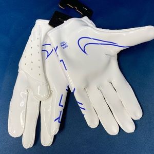 Nike Vapor Jet 7.0 Football Gloves SFIA White Blue (129862) Men's Size Large NEW